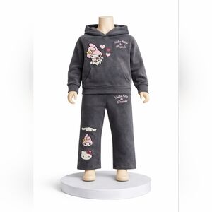 Hello Kitty & Friends Grey Hoodie Set with Pink Accents